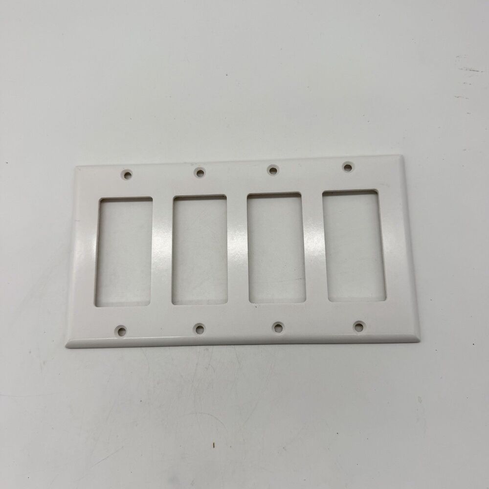 Leviton White 4 Gang Decora GFCI Rocker Switch Wall Plate